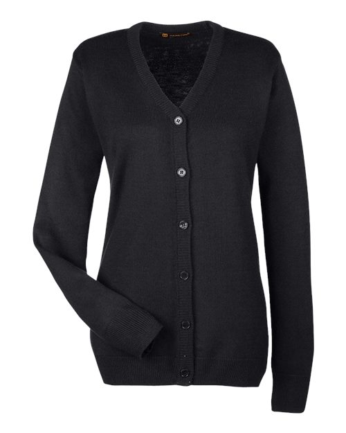 Harriton Chandail cardigan boutonné à col en V Pilbloc™ pour femmes