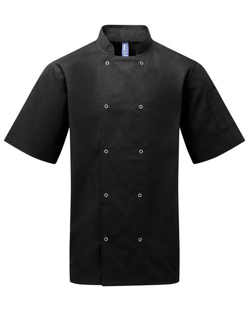 Artisan Collection by Reprime Chemise de cuisine à manches courtes et devant à boutons-pression unisexe