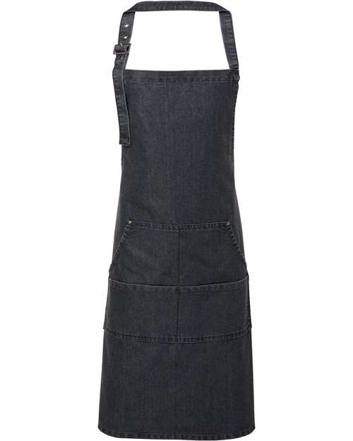 Artisan Collection by Reprime Tablier à bavette en denim avec coutures style jean unisexe