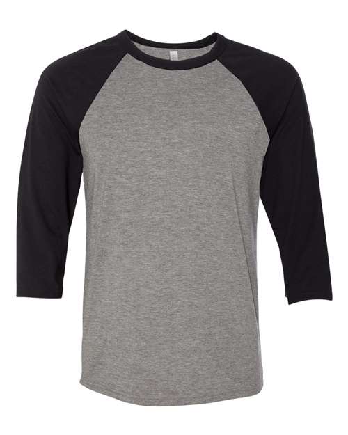BELLA + CANVAS T-shirt unisexe de style baseball à manches 3/4