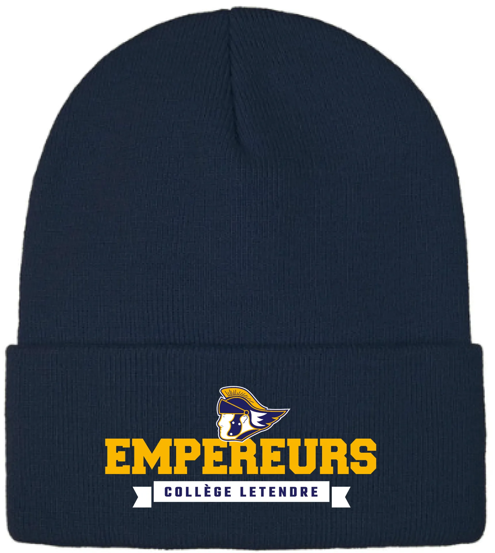 EMBROIDERED ACRYLIC CUFF TOQUE  (Navy-AS)